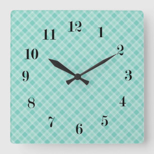 Seamless checkered pattern print square wall clock