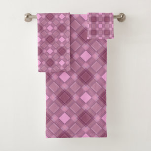 Seamless checkered plaid abstract squares geometri bath towel set