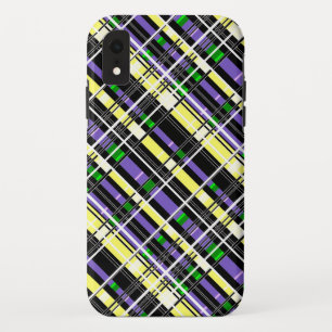 Seamless checkered plaid abstract squares geometri iPhone XR case