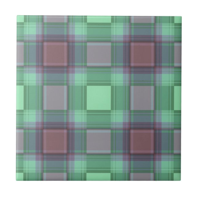 Seamless checkered plaid abstract squares geometri ceramic tile (Front)