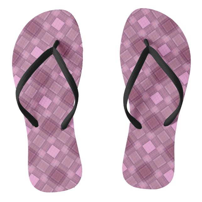 Seamless checkered plaid abstract squares geometri flip flops (Footbed)
