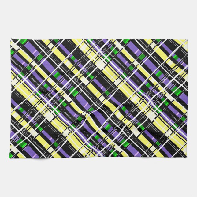 Seamless checkered plaid abstract squares geometri kitchen towel (Horizontal)