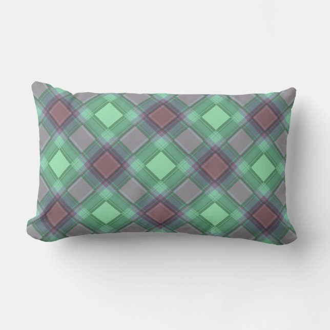 Seamless checkered plaid abstract squares geometri lumbar pillow (Front)
