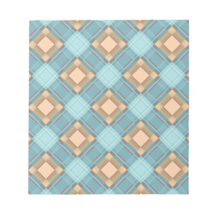 Seamless checkered plaid abstract squares geometri notepad