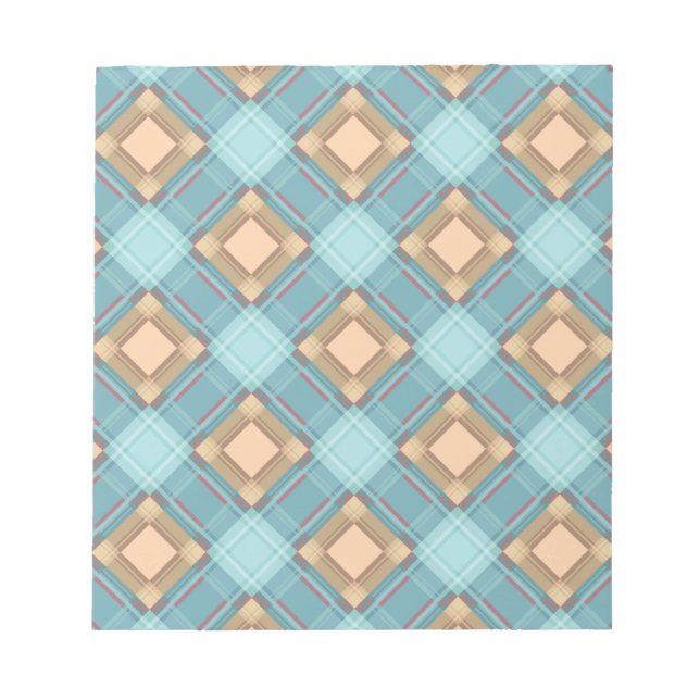 Seamless checkered plaid abstract squares geometri notepad (Front)