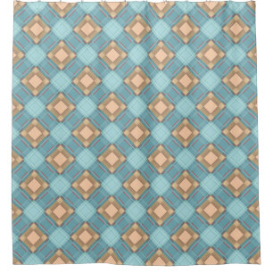 Seamless checkered plaid abstract squares geometri shower curtain