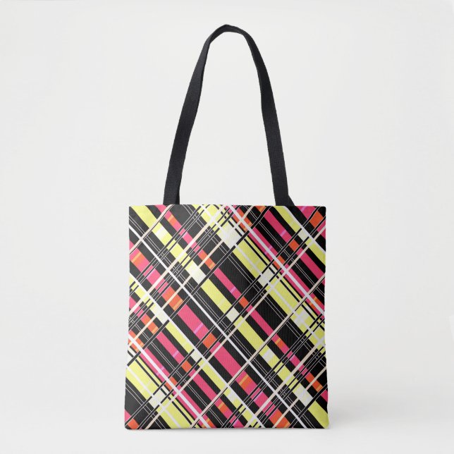 Seamless checkered plaid abstract squares geometri tote bag (Front)