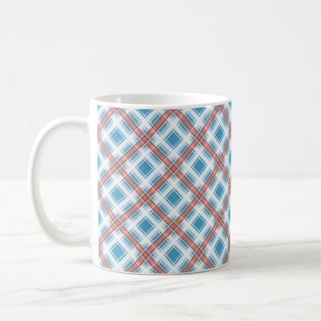 Seamless checkered plaid lined abstract pattern be coffee mug (Left)