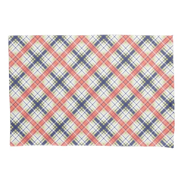 Seamless checkered plaid lined abstract pattern be pillow case (Front)
