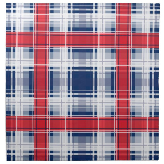 Seamless checkered plaid lined abstract pattern bl cloth napkin (Front)