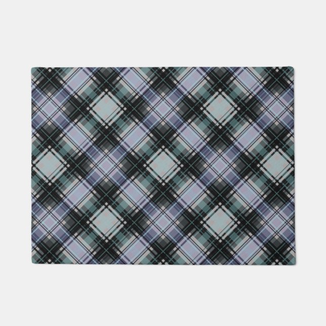 Seamless checkered plaid lined abstract pattern bl doormat (Front)