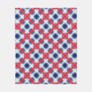 Seamless checkered plaid lined abstract pattern bl fleece blanket