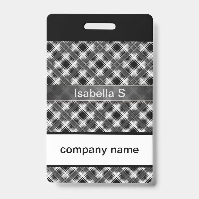Seamless checkered plaid lined abstract pattern re badge (Front)