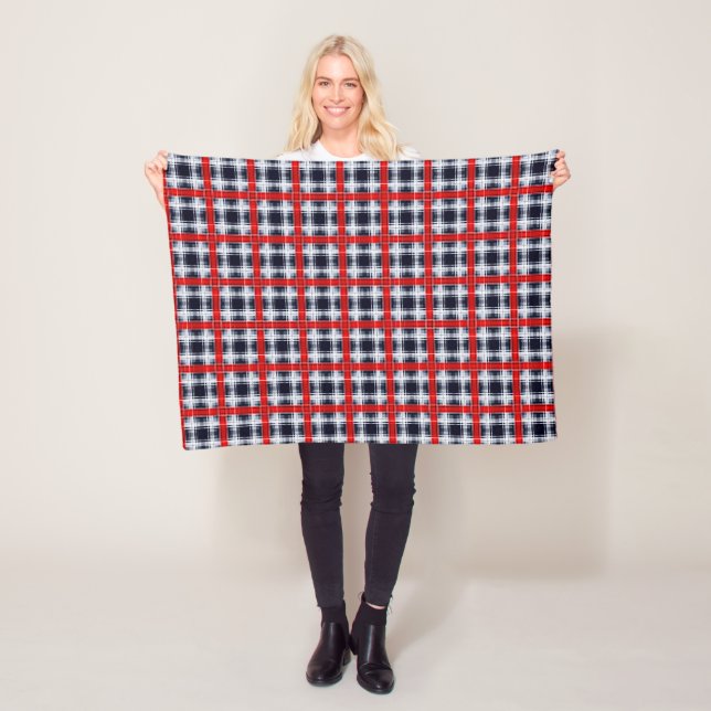 Seamless checkered plaid lined abstract pattern re fleece blanket (In Situ)