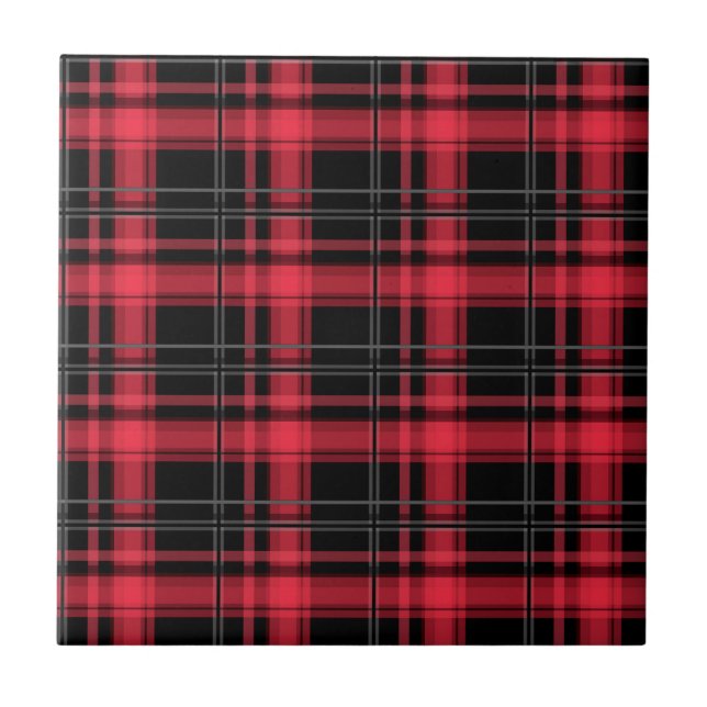 Seamless checkered plaid tartan lined striped patt ceramic tile (Front)