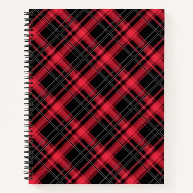 Seamless checkered plaid tartan lined striped patt notebook (Front)