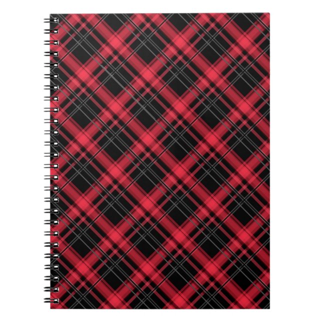 Seamless checkered plaid tartan lined striped patt notebook (Front)