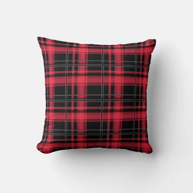 Seamless checkered plaid tartan lined striped patt throw pillow (Front)