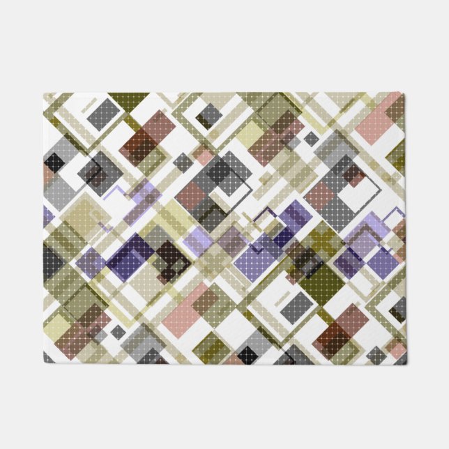 Seamless checkered plaid tartan pattern green brow doormat (Front)