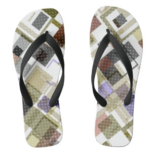 Seamless checkered plaid tartan pattern green brow flip flops