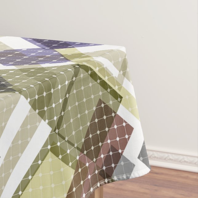 Seamless checkered plaid tartan pattern green brow tablecloth (In Situ)