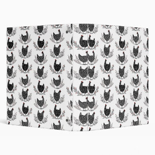 Seamless chicken pattern 3 ring binder