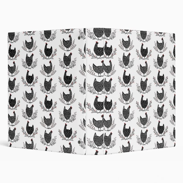 Seamless chicken pattern 3 ring binder (Background)