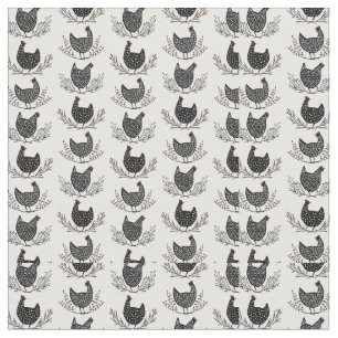 Seamless chicken pattern fabric