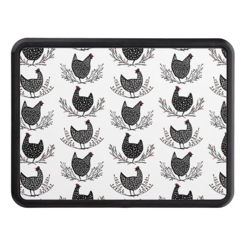 Seamless chicken pattern hitch cover