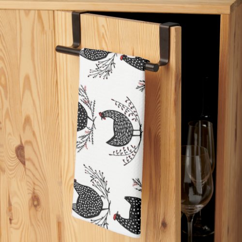 Seamless chicken pattern kitchen towel
