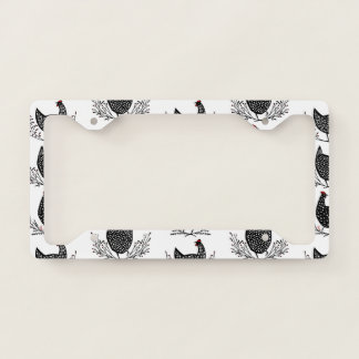 Seamless chicken pattern license plate frame