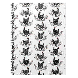 Seamless chicken pattern notebook