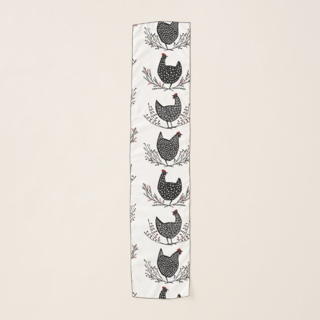 Seamless chicken pattern scarf (Front)