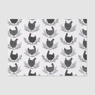 Seamless chicken pattern tissue paper