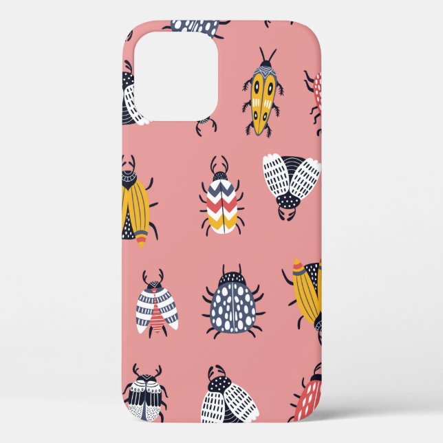 Seamless childish pattern with bugs and beetles in Case-Mate iPhone case (Back)
