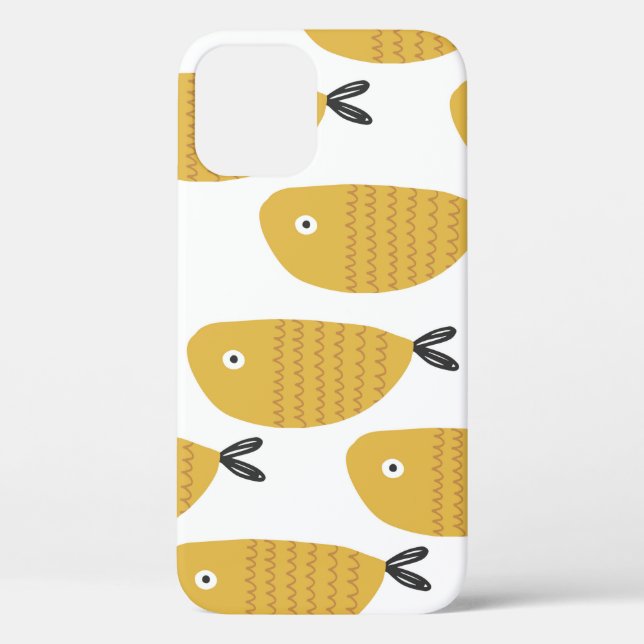 Seamless childish pattern with funny fishes. Creat Case-Mate iPhone Case (Back)
