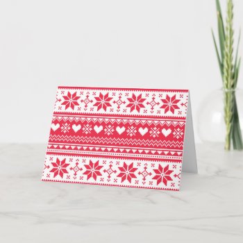 Seamless Christmas Card  Winter  Scandinavian  Ret Holiday Card by RedKoala at Zazzle