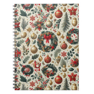 Seamless Christmas Decoration  Notebook
