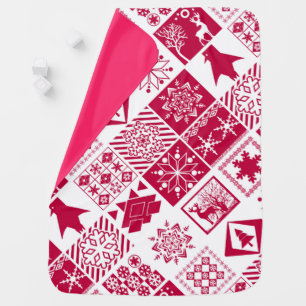 Seamless Christmas elements geometrical snowflake Baby Blanket