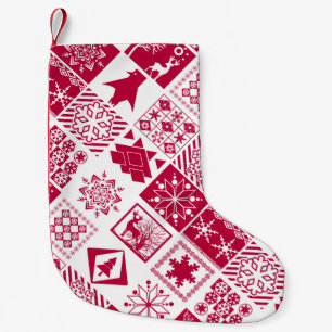 Seamless Christmas elements geometrical snowflake Small Christmas Stocking