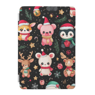 Seamless Christmas pattern with kawaii baby animal iPad Mini Cover