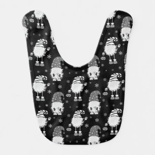 seamless Christmas scandinavian black pattern Baby Bib