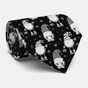 seamless Christmas scandinavian black pattern Neck Tie