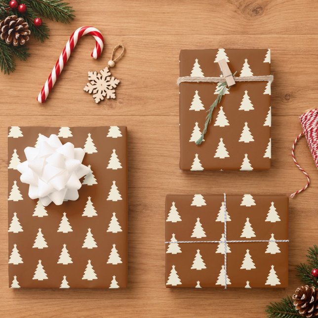 Seamless Christmas Tree | Brown Wrapping Paper Sheets (Creator Uploaded)