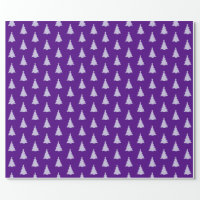 Goth Black Wrapping Paper with Purple Snowflakes