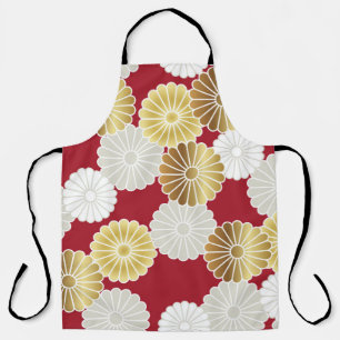 Seamless chrysanthemum pattern in the Japanese tra Apron