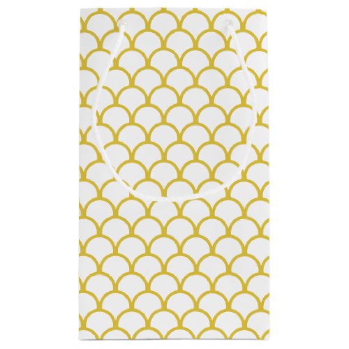 Seamless Circle Pattern in White  Golden Small Gift Bag