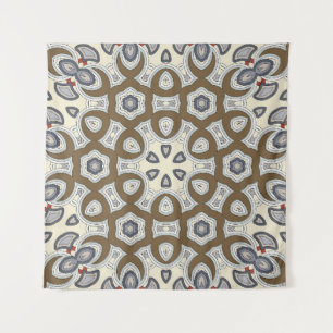 Seamless circular vintage pattern. Colored decorat Tapestry
