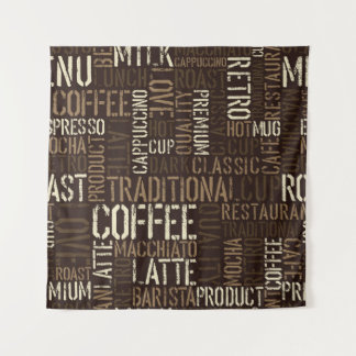 Seamless coffee experience pattern tapestry