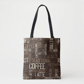 Seamless coffee experience pattern tote bag